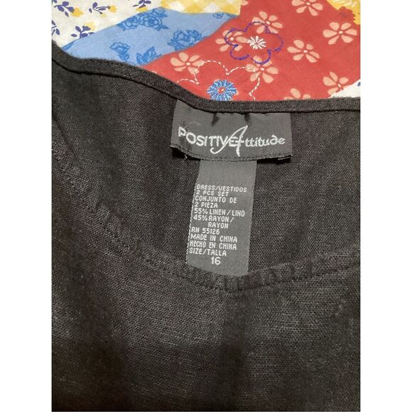 Vintage Positive Attitude Linen Blend Maxi Dress Set 16 - Picture 8 of 10